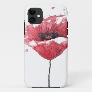 Coques Pour iPhone Fleur de pavot, aquarelle