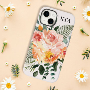 Coque Pour iPhone 14 Fleur de pêche rose rustique aquarelle d'automne