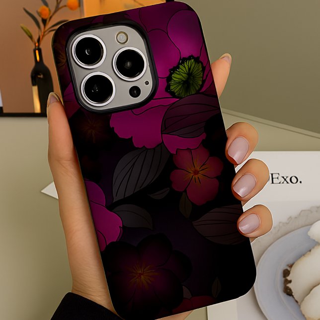 Coques Case-Mate iPhone Fleur de prune gothique foncée romane tendance (Créateur téléchargé)