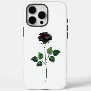 Coques iPhone 16 Pro Max Fleur de rose noire