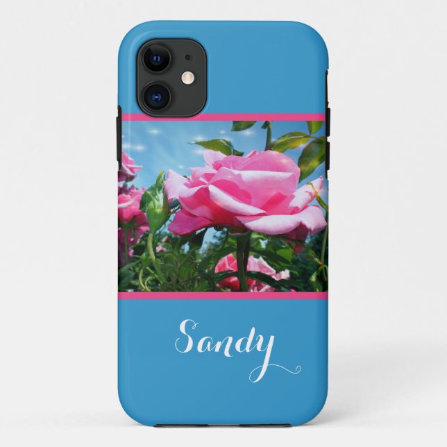 Coques Case-Mate iPhone Fleur de rose rose magnifique, élégante, avec le n (Dos)