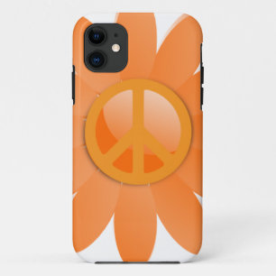 Case-Mate iPhone Case Fleur de symbole de paix - orange de Cantelope