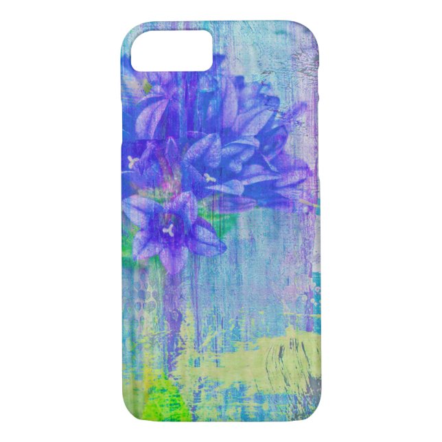 Coques Case-Mate iPhone Fleur de violet bleu (Dos)