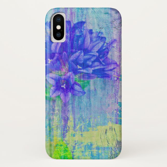 Coques Case-Mate iPhone Fleur de violet bleu (Dos)
