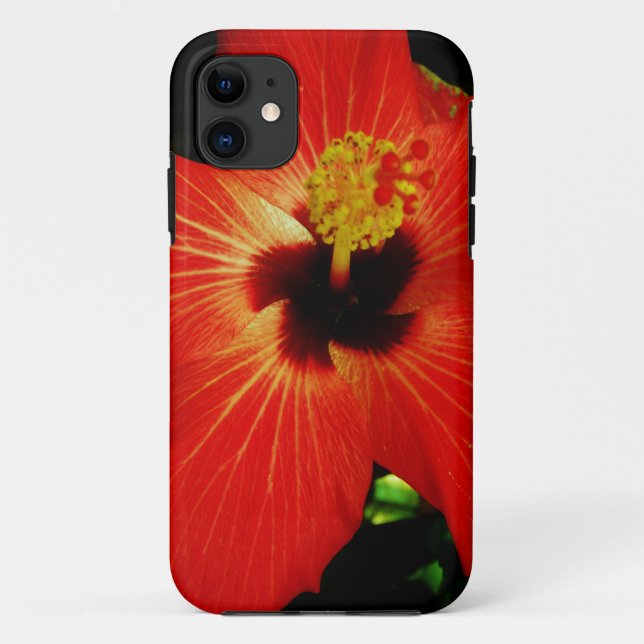 Coques Case-Mate iPhone Fleur d'Hibiscus rouge-orange (Dos)