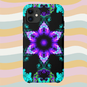 Case-Mate iPhone Case Fleur d'hippie psychédélique violet Turquoise et n