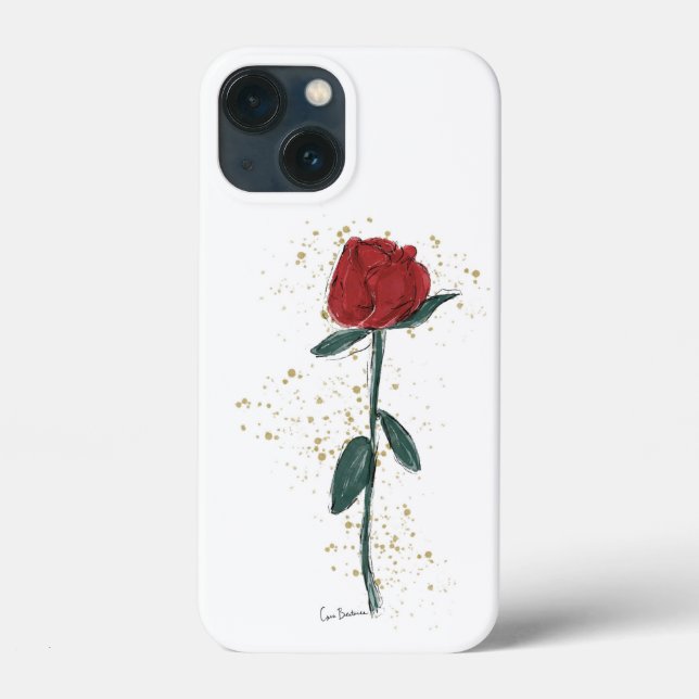 Coques Case-Mate iPhone Fleur d'illustration abstraite de rose rouge (Verso)