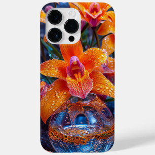 Coque Pour Pour iPhone 14 Pro Max Fleur d'orchidée orange