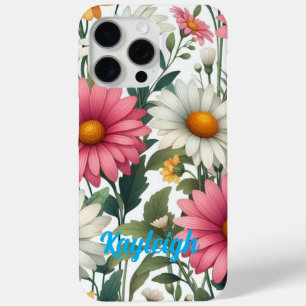 Coque iPhone 15 Pro Max Fleur du mois de naissance de la marguerite d'avri