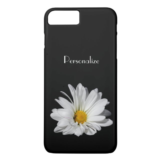 Coques Case-Mate iPhone Fleur élégante de marguerite blanche avec le nom (Dos)