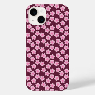 Coque Pour iPhone 14 Fleur Frangipani rose Motif sans couture