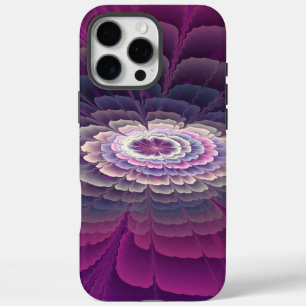Coques iPhone 16 Pro Max Fleur frappante abstraite fractale colorée rose