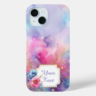 Coque Pour iPhone 15 Fleur galactique personnalisée