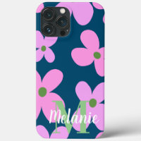 Fleur Groovy Rose Motif Néon Nom    