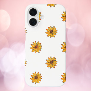 Coque Pour iPhone 16 Fleur Jaune main tiré Motif