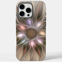 Fleur joyeuse abstraite beige marron floral fracta