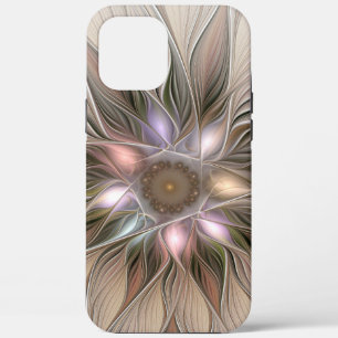 Case-Mate iPhone Case Fleur joyeuse abstraite beige marron floral fracta