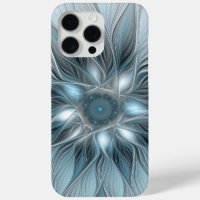 Fleur joyeuse abstraite fleur grise bleue fractale