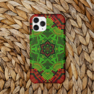 Case-Mate iPhone Case Fleur Mandala de tissage rouge et vert