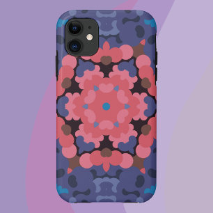 Case-Mate iPhone Case Fleur Mandala rétro bleu et rose