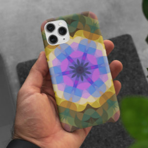 Case-Mate iPhone Case Fleur Mandala rétro bleu rose et jaune