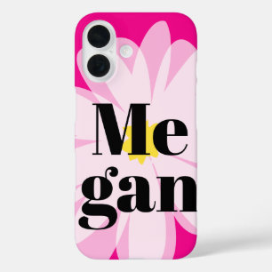 Coque Pour iPhone 16 Fleur marguerite rose fleurie personnalisée iPhone