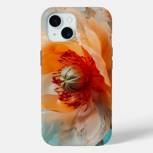 Coques Case-Mate iPhone Fleur orange délicate (Verso)
