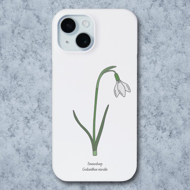 Coques Case-Mate iPhone Fleur pastel botanique Snowdrop (Botanical Snowdrop Phone Case)