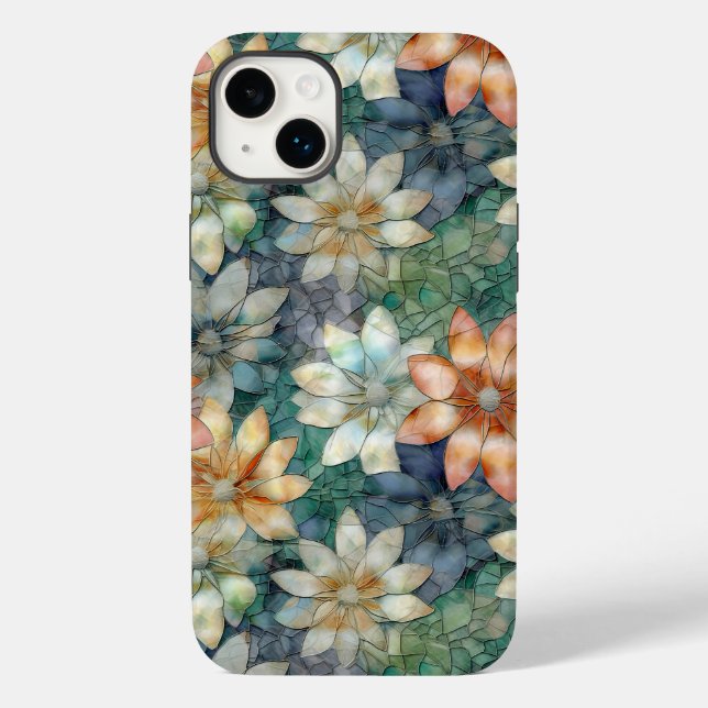 Coques Case-Mate iPhone Fleur Peach Blanc Bleu Vert (Verso)