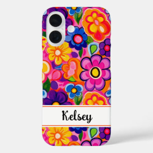 Coque Pour iPhone 16 Fleur personnalisée Rétro Cool