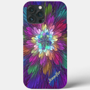 Case-Mate iPhone Case Fleur psychédélique colorée Nom fractal Abstrait