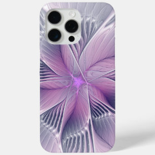 Coque iPhone 15 Pro Max Fleur Rose Assez Moderne Art Fractal Abstrait