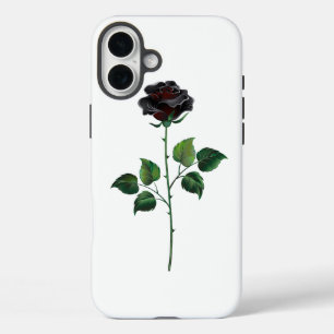 Coques iPhone 16 Plus Fleur rose noire