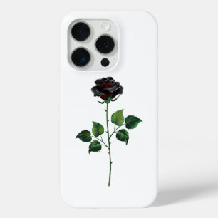 Coque iPhone 15 Pro Fleur rose noire