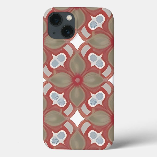Coques Case-Mate iPhone Fleur rouge et beige Motif (Verso)