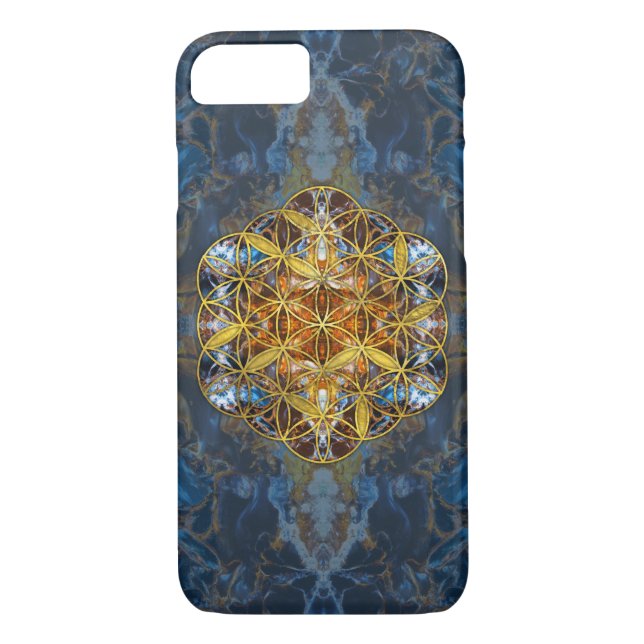 Coques Case-Mate iPhone Fleur sacrée de la géométrie de pierre gemme (Dos)
