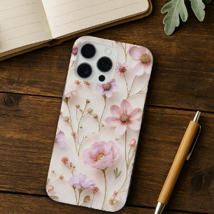 Coques iPhone 16 Pro Max Fleur sauvage 3D Motif effet, Cottagecore Floral