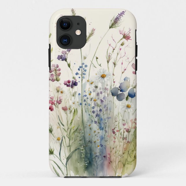 Coques Case-Mate iPhone Fleur sauvage aquarelle (Dos)