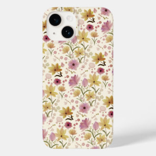 Coque Pour iPhone 14 Fleur sauvage aquarelle rose bohème 