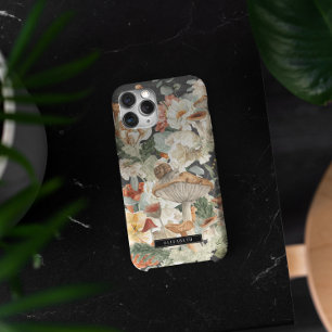 Coque iPhone 15 Pro Max Fleur Sauvage Champignon Monogramme de la Forêt