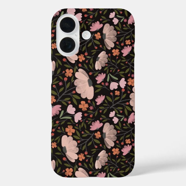 Coques Case-Mate iPhone Fleur sauvage coloré été Floral noir (Verso)