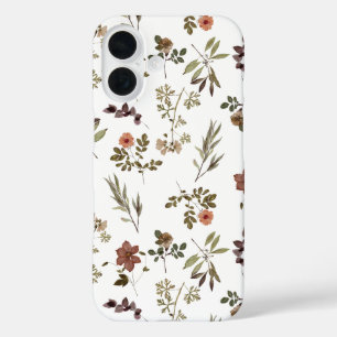 Coque Pour iPhone 16 Fleur sauvage de Bourgogne verte