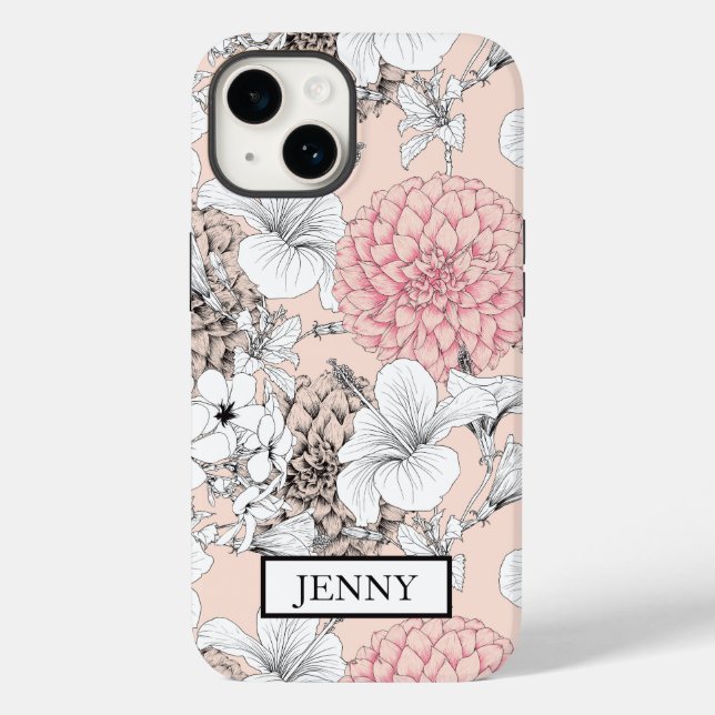 COQUES Case-Mate iPhone FLEUR SAUVAGE FLORAL BLANC PERSONNALISÉ IPHONE 14 (Verso)