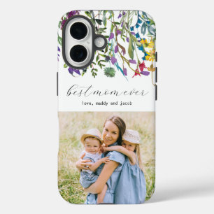 Coque Pour iPhone 16 Fleur sauvage Meilleure maman jamais photo