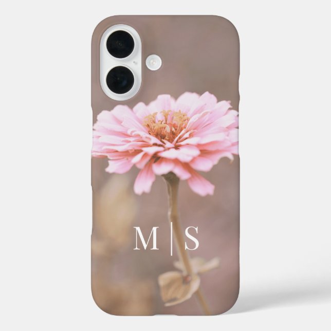 Coques Case-Mate iPhone Fleur sauvage Monogramme rose rose vif Montana (Verso)