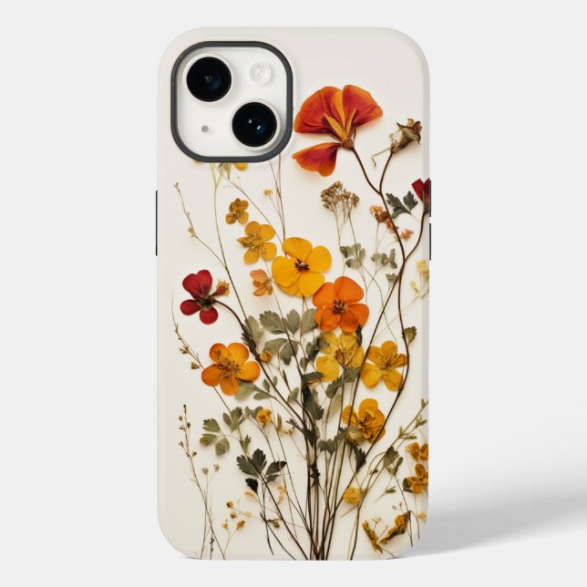 Coques Case-Mate iPhone Fleur sauvage pressée GIft féminin pour elle (Verso)