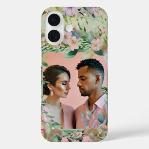 Coque Pour iPhone 16 Fleur sauvage Sage Green Élégance Mariage Photo