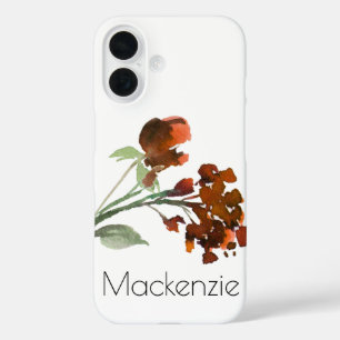 Coque Pour iPhone 16 Fleur sauvage   Terra Cotta Orange Bohemian Custom