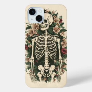 Coque iPhone 15 Mini Fleur squelettique 