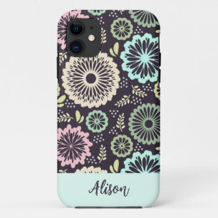 Case-Mate iPhone Case Fleur turquoise rose pastel douce Vintage Nom flor